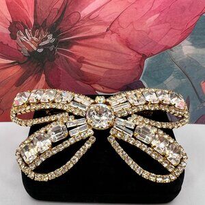Large Crystal Bow Brooch